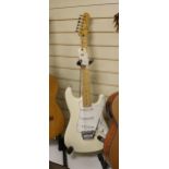 A Fender Stratocaster, serial number. E502931, white colourway, made in Japan, c.1984-1987
