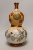 A Japanese Kutani double gourd vase, Meiji period, 29cm high