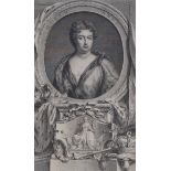 Jacobus Houbraken after Sir Godfrey Kneller, line engraving, 'Queen Anne', published 1744 in