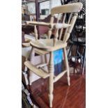 A Victorian oak and elm child's high chair, height 87cm