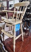 A Victorian oak and elm child's high chair, height 87cm