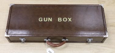 A gun box, 67cm long, 15.5cm deep