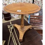 A Victorian bird's eye maple and bois clair occasional table (with later top), width 51cm, height