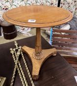A Victorian bird's eye maple and bois clair occasional table (with later top), width 51cm, height