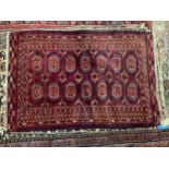An antique Salor Bokhara rug, 153 x 103cm