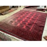 A Bokhara red ground carpet, 337 x 248cm