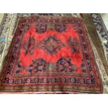 A Turkish Oushak red ground carpet, 207 x 181cm