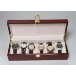 Six gentleman's modern assorted wrist watches including Poljot, BMW M4 Coupe, Reserver Automatic and