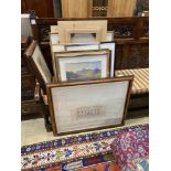 Approximately fifteen assorted oils, watercolours, prints and photographs