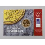 An Elizabeth II 2000 gold sovereign, in presentation card.