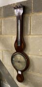 A Carletti George III inlaid mahogany wheel barometer, height 98cm