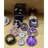 A selection of thirteen mixed decorative paperweights