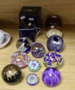 A selection of thirteen mixed decorative paperweights