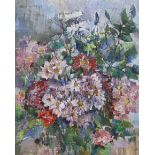 Ottilie Tolansky (Austrian/British 1912-1977), oil on canvas, Still life of flowers, signed, 61 x