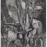 Sir Frank Brangwyn (1867-1956), drypoint etching, Spanish scene, signed in pencil, 37.5 x 35cm