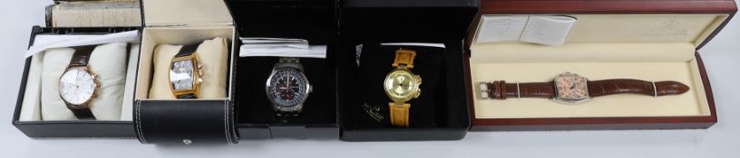 Five gentleman's modern assorted wrist watches including three Poljot International, Hugo Schwarze