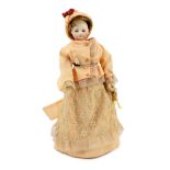 A Madame Barrois swivel-headed bisque doll, French, circa 1880, impressed on shoulder-plate E 2/0