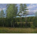 Nadejda Borisova, oil on canvas, ‘At The Edge of the Forest’, signed and dated verso 1999/2000,