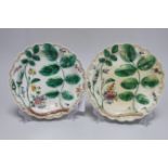 A pair of Worcester Blind Earl pattern dishes, c.1770, 19cm diameter