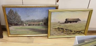 M. F. Clarke, pair of oils on canvas, County House and Out Station, both in Argentina, signed and
