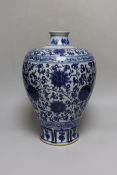 A Chinese blue and white meiping, 36cm