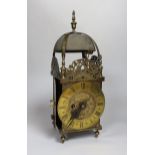 A Victorian brass lantern mantel clock, inscribed Joseph Knibb
