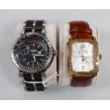 Two gentleman's modern steel or gilt steel Vostok Europe wrist watches including Energia Launch