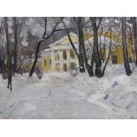 Konstantin Ermolycev (Russian, b.1912), oil on board, Manor House, signed, 37 x 48.5cm