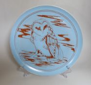 A Poole pottery Aegean 'owl' charger, 32cm
