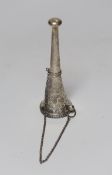 A late Victorian chased silver posy holder, by George Unite, Birmingham, 1899, with later engraved