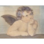 Mary Morland after Raphael, watercolour, study of an angel, signed and dated 1823, 42 x 53cm (a.f.),