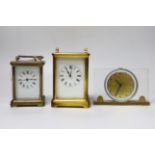 Two carriage clocks and a Fortnum and Mason clock (3)