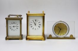 Two carriage clocks and a Fortnum and Mason clock (3)