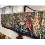 A Hines of Oxford style tapestry panel, 190 x 66cm