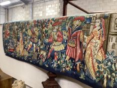 A Hines of Oxford style tapestry panel, 190 x 66cm