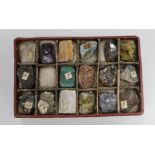 A collection of small labelled mineral specimens, early 19th century, the box inscribed in ink