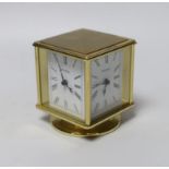 A Wehrle gilt brass world timepiece, 11cm high