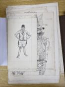 Frederic Whiting (1874-1962), ten original pen and ink drawings, Hunting related subjects