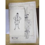 Frederic Whiting (1874-1962), ten original pen and ink drawings, Hunting related subjects