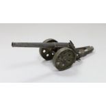 A model of an artillery gun, 20cm long