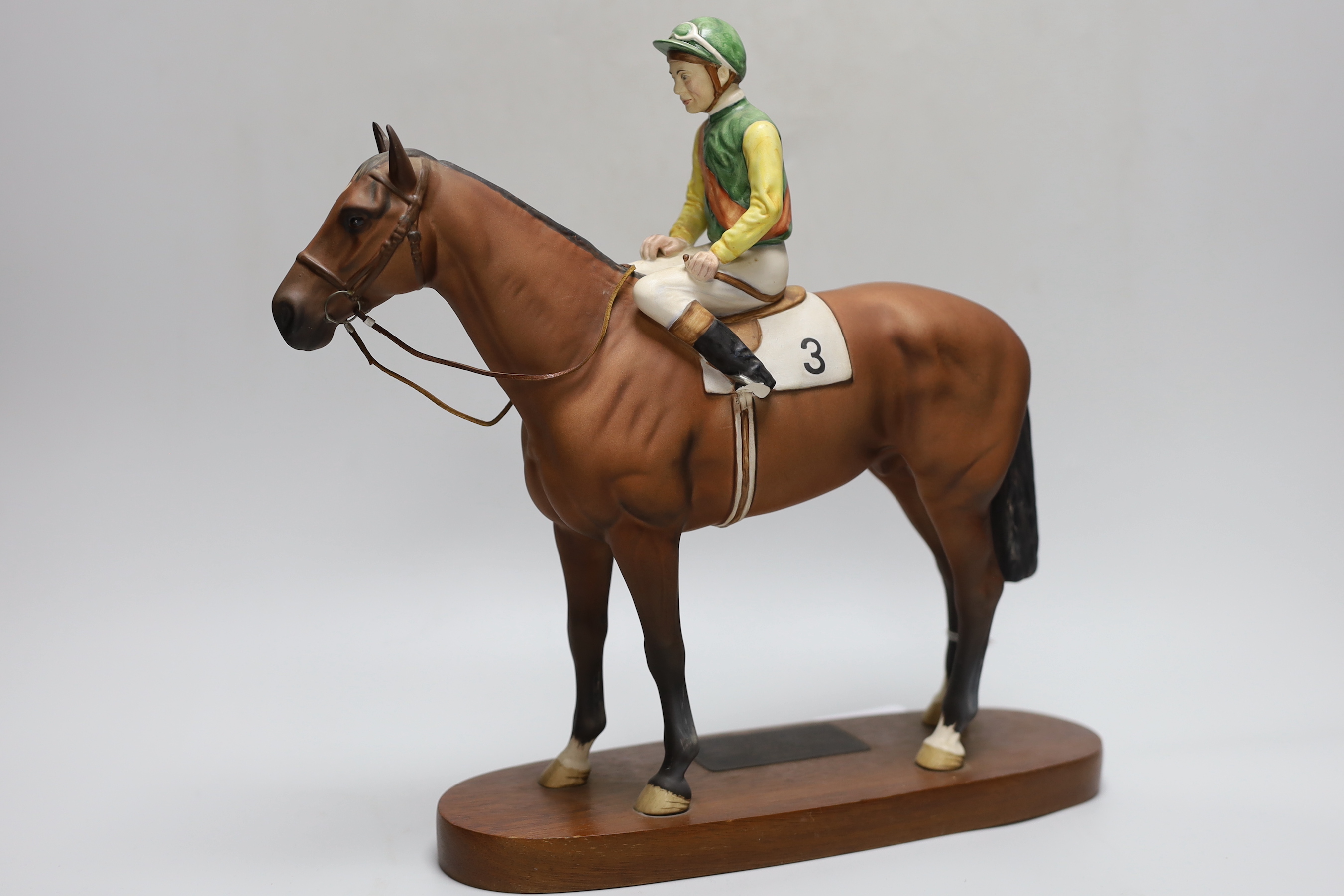 A Beswick model of a jockey and horse. ‘Nijinski, Lester Piggott up, 1970 winner of the English - Image 2 of 3