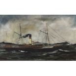 Adrianus Johannes Jansen (1863-1943), oil on canvas, The Goole Steam Shipping Co's. steamship
