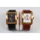 Two gentleman's modern gilt steel Vostok Europe Red Square automatic wrist watches, both with day/