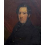 Mid 19th century English School, oil on canvas, Half length portrait of a gentleman, 71 x 62cm