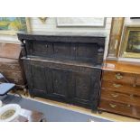 An 18th century oak court cupboard, width 173cm, depth 53cm, height 159cm