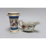 A Bow sauce boat, c.1760, 17.5cm and a 19th century English spill vase, c.1830