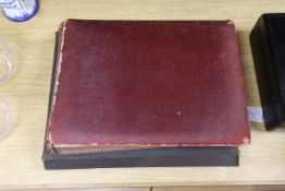 A red morocco photograph album and another, c.1900-1921, Including European grand tour views, Egypt,