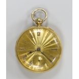 A late William IV 18ct gold open face keywind pocket watch, with yellow Roman dial and subsidiary