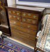 A George III mahogany chest of four short and four long drawers, width 114cm, depth 51cm, height