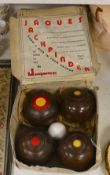 Two boxed sets Jaques bowling balls
